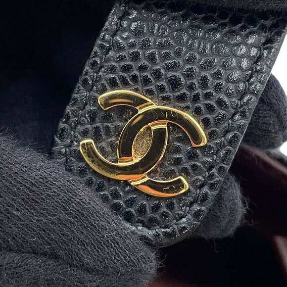 CHANEL Black Caviar Leather Logo Pouch - Picture 8 of 10
